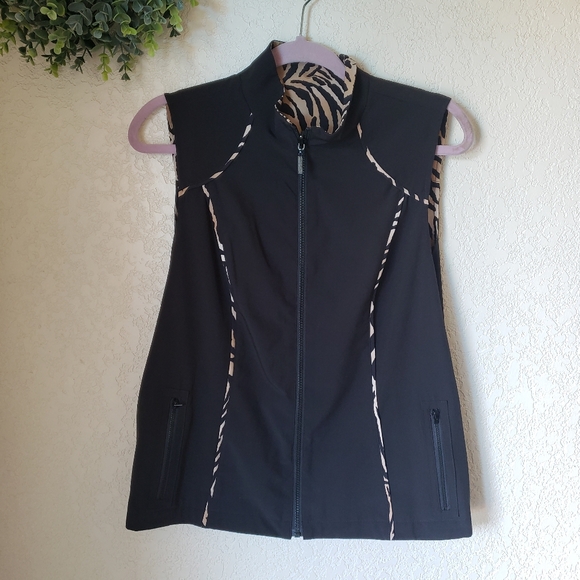 CHICO’S Zynergy Golf Size 0.5 (S/6) Leopard Print Skort Reversible Outfit - Picture 7 of 15